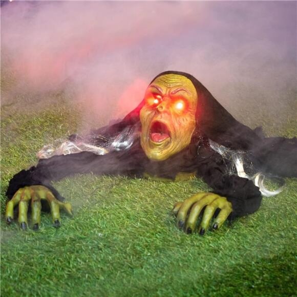 Halloween Décor Groundbreaker Zombie with Sound and Flashing Eyes